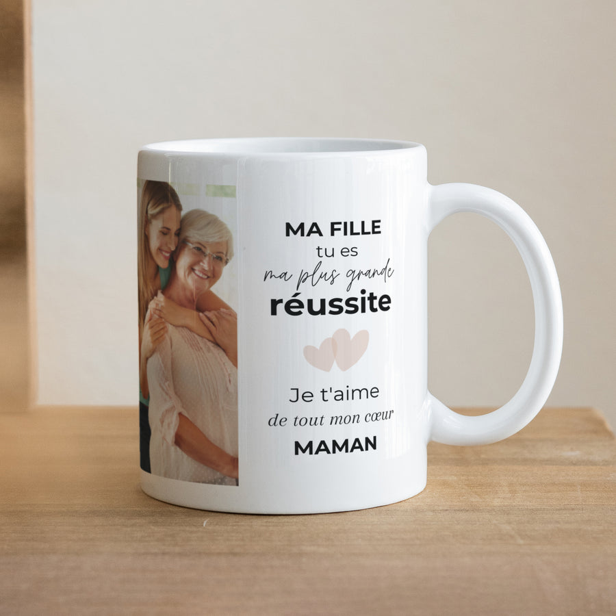 Mug Objets Blanc Ma fille adorée photo