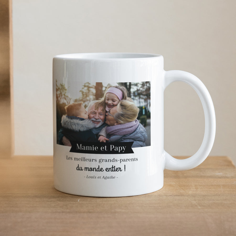 Mug Objets Blanc Les meilleurs Mamie et Papy photo