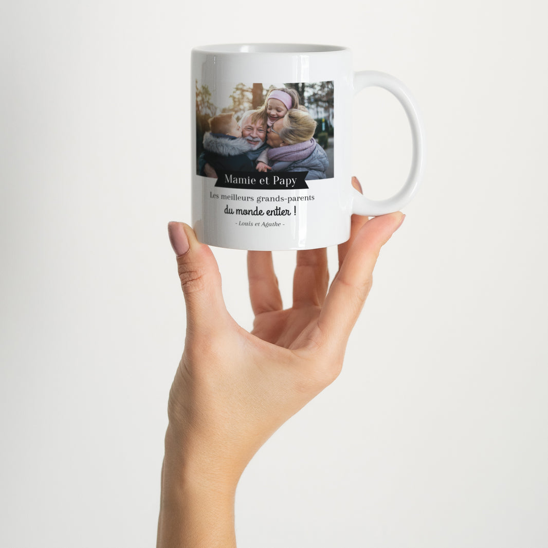 Mug Objets Blanc Les meilleurs Mamie et Papy photo N° 2