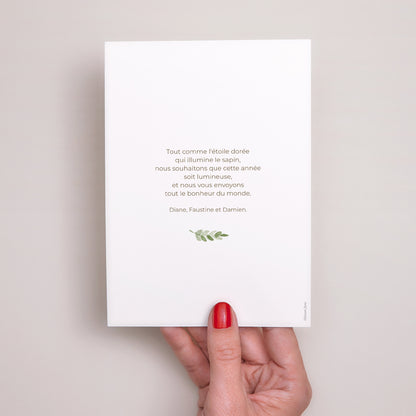 Carte de Noel Fin d'année Portrait Couronne de pomme de pin photo N° 3