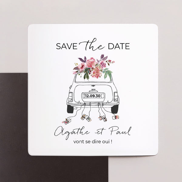 Save the date Mariage Lot de 9, magnétique Mini fleurie photo