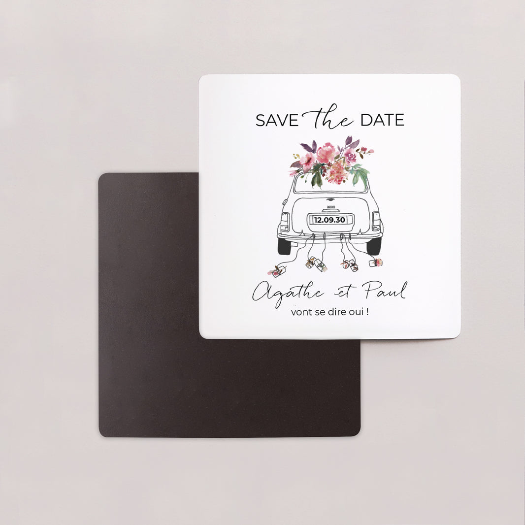 Save the date Mariage Lot de 9, magnétique Mini fleurie photo N° 2