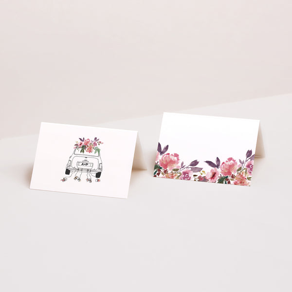 Marque-place Mariage 2 volets Mini fleurie photo