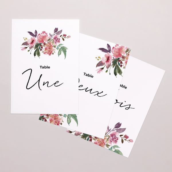 Marque table Mariage Rectangle Mini fleurie photo