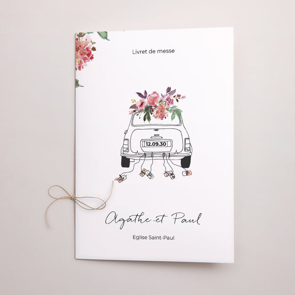 Livret de messe Mariage Double volet Mini fleurie photo