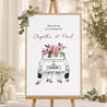 Panneau bienvenue Mariage Portrait 60 x 90 cm Mini fleurie photo N° 1