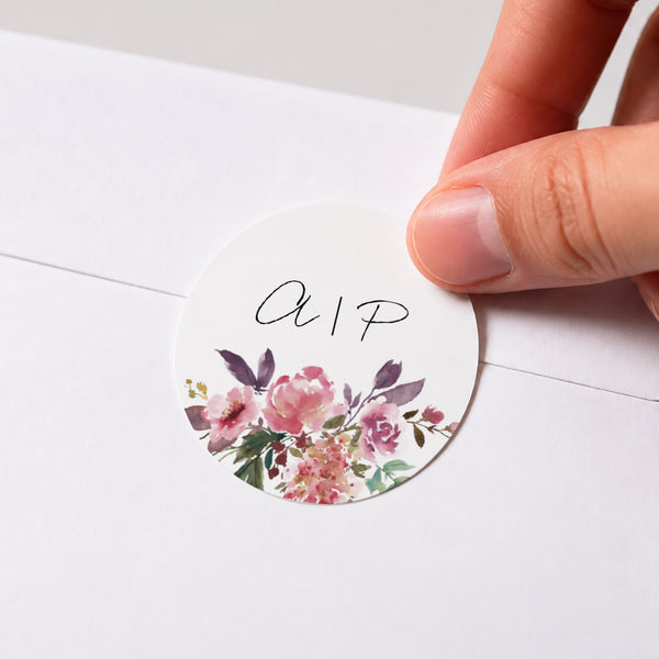 Sticker Mariage Rond Mini fleurie photo