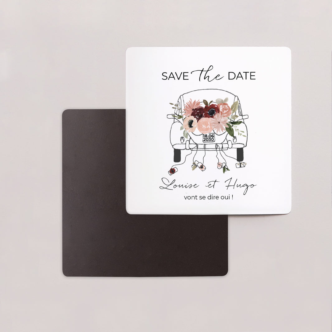 Save the date Mariage Lot de 9, magnétique Coccinelle fleurie photo N° 2