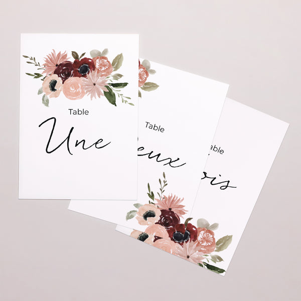 Marque table Mariage Rectangle Coccinelle fleurie photo