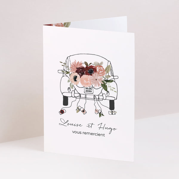 Remerciements Mariage Portrait double volet Coccinelle fleurie photo