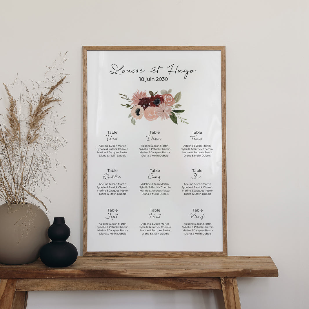 Plan de table Mariage Portrait Coccinelle fleurie photo N° 2