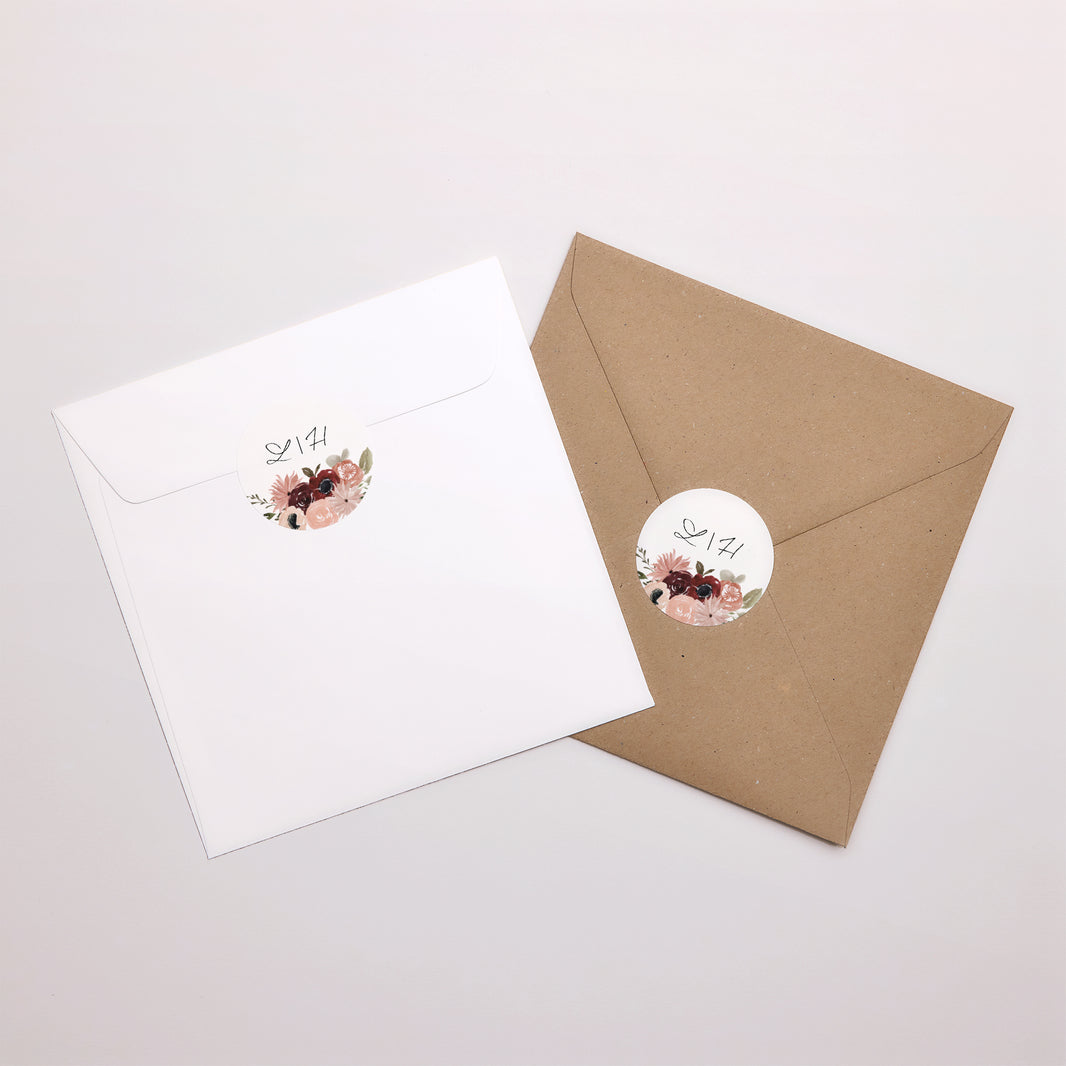 Sticker Mariage Rond Coccinelle fleurie photo N° 3