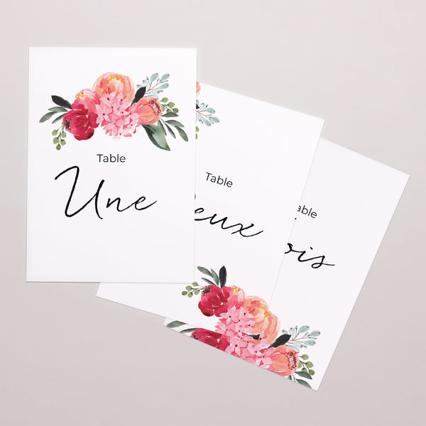 Marque table Mariage Rectangle 2CV fleurie photo