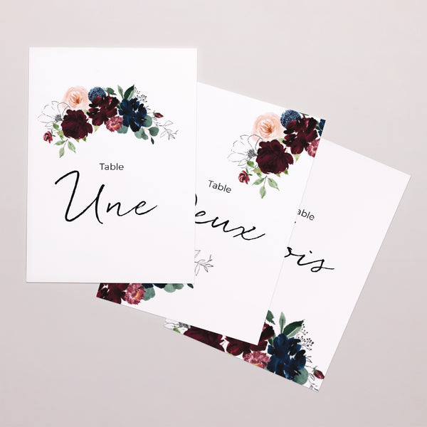 Marque table Mariage Rectangle Combi fleuri photo