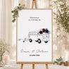 Panneau bienvenue Mariage Portrait 60 x 90 cm Combi fleuri photo N° 1