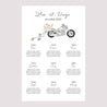Plan de table Mariage Portrait Harley fleurie photo N° 2