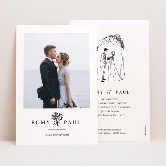 Remerciements Mariage Portrait Vive les jeunes mariés photo