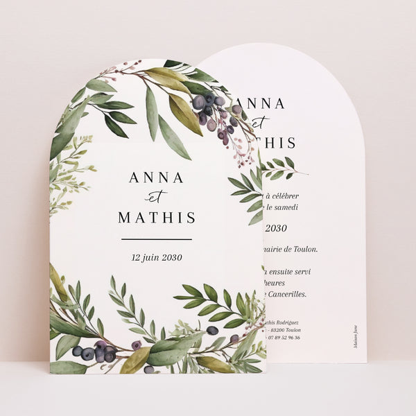 Faire-part Mariage Arche Feuillage printanier photo