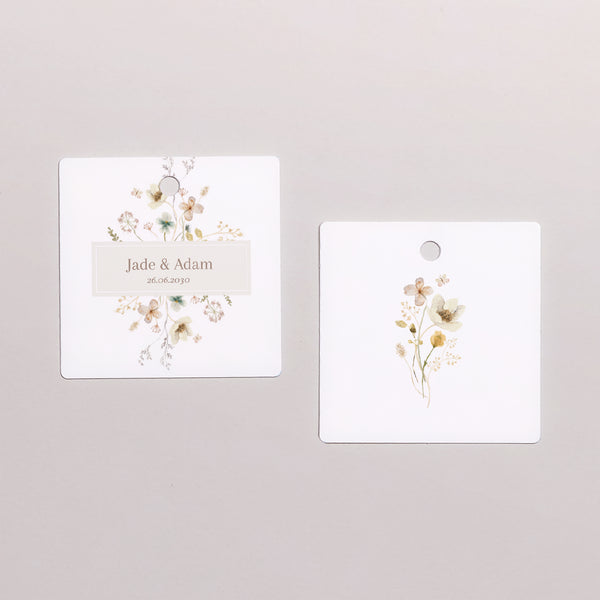 Etiquette perforée Mariage Carrée Fleurs sauvages III photo