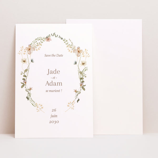 Save the date Mariage Portrait Fleurs sauvages III photo