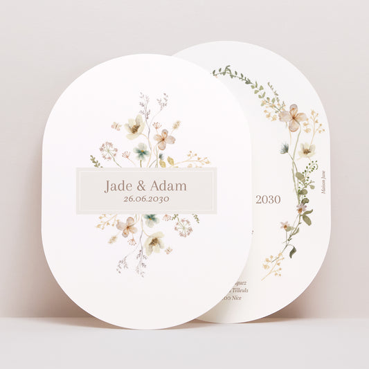 Faire-part Mariage Ovale Fleurs sauvages III photo