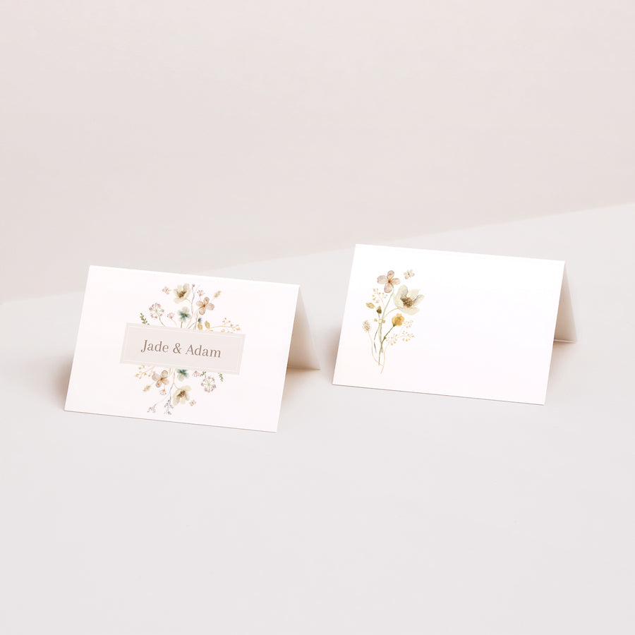Marque-place Mariage 2 volets Fleurs sauvages III photo