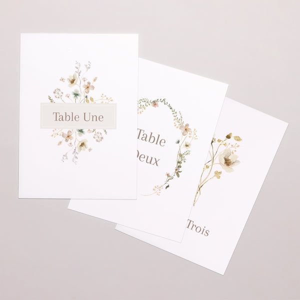 Marque table Mariage Rectangle Fleurs sauvages III photo