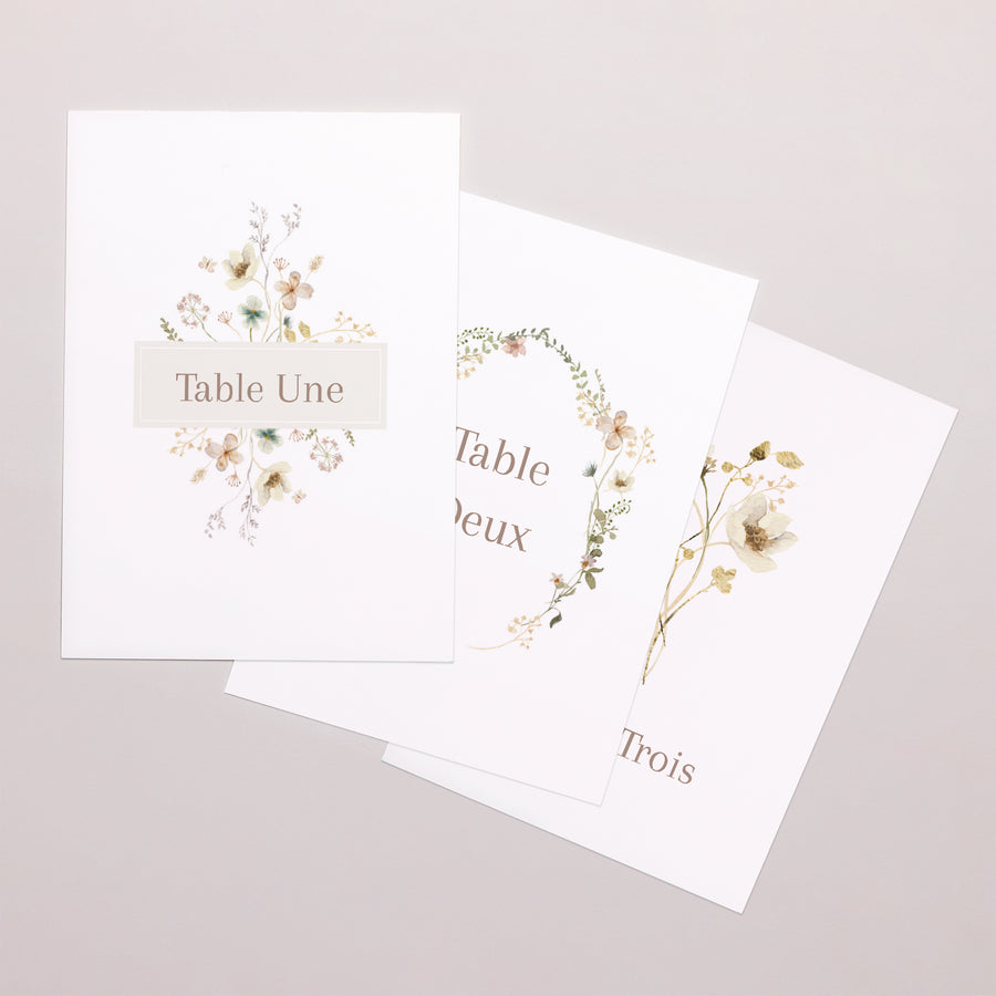 Marque table Mariage Rectangle Fleurs sauvages III photo