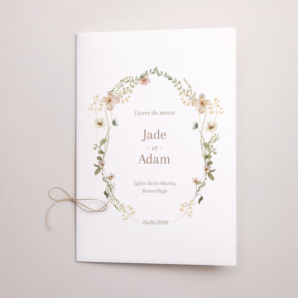 Livret de messe Mariage Double volet Fleurs sauvages III photo