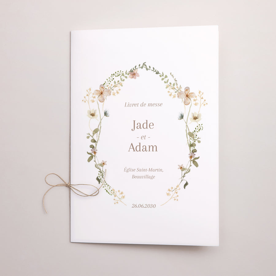 Livret de messe Mariage Double volet Fleurs sauvages III photo
