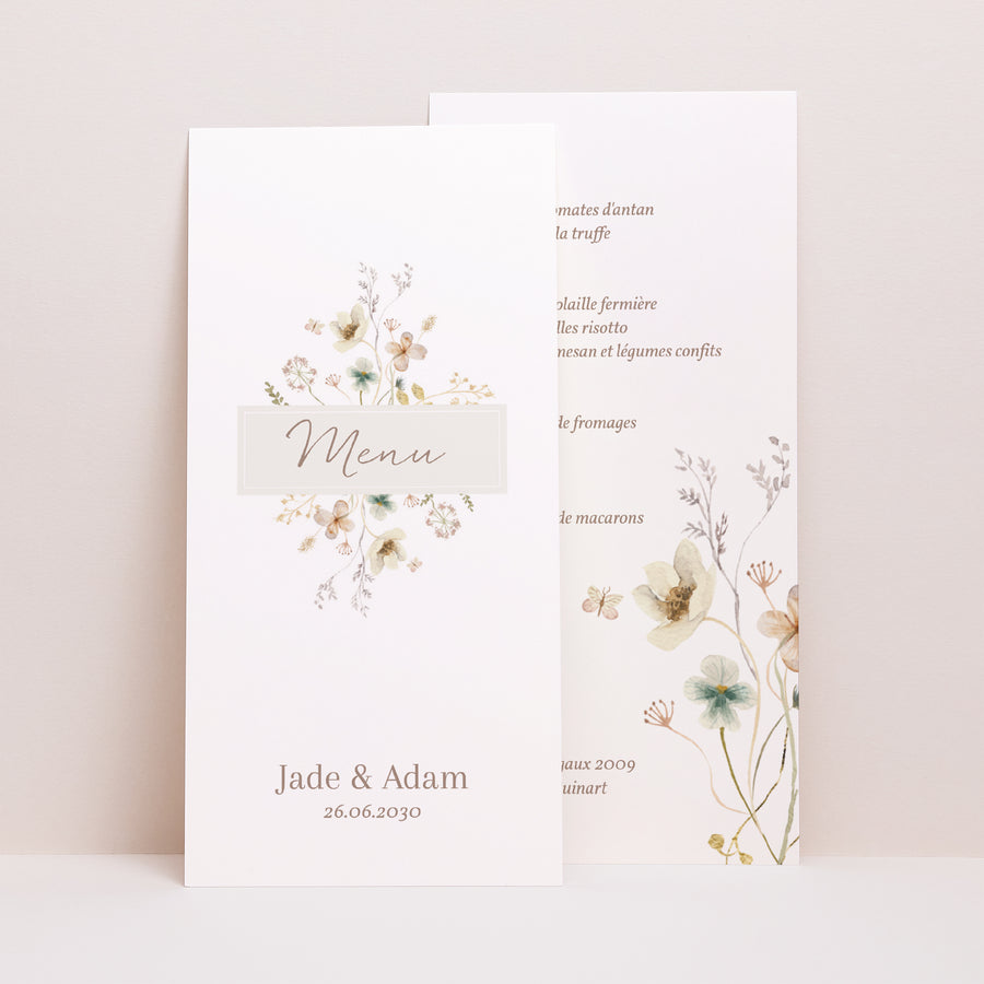 Menu Mariage Panoramique portrait Fleurs sauvages III photo