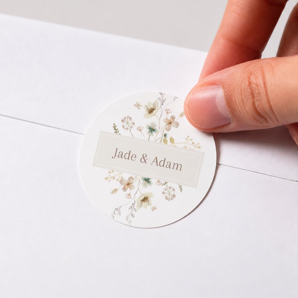 Sticker Mariage Rond Fleurs sauvages III photo