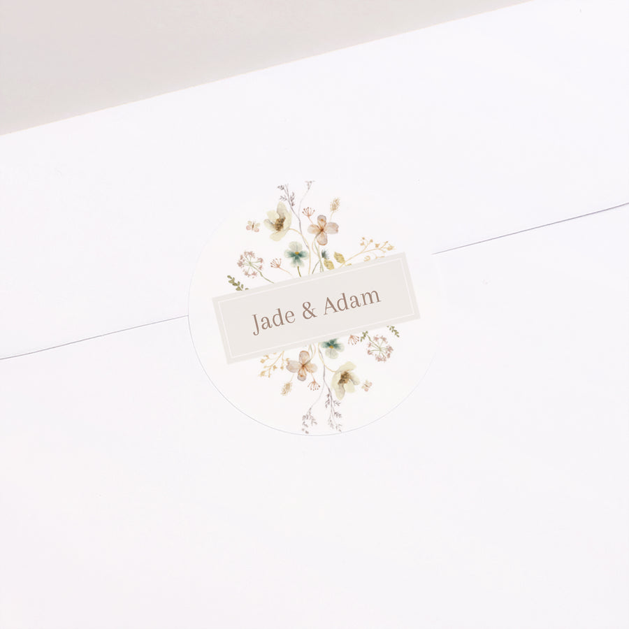 Sticker Mariage Rond Fleurs sauvages III photo