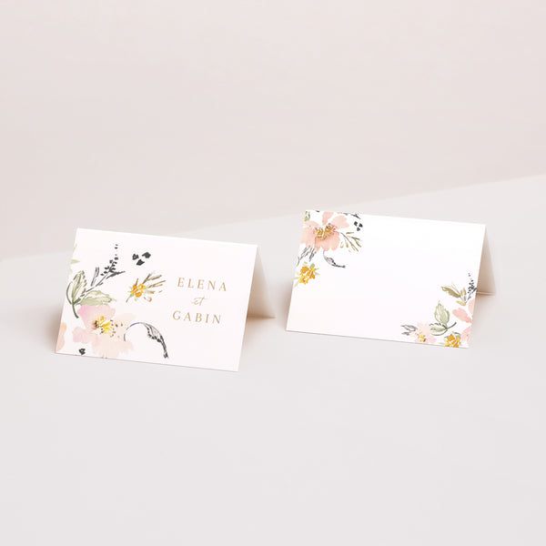 Marque-place Mariage 2 volets Fleurs pop photo