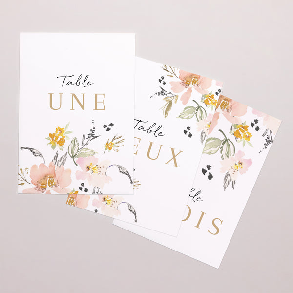 Marque table Mariage Rectangle Fleurs pop photo
