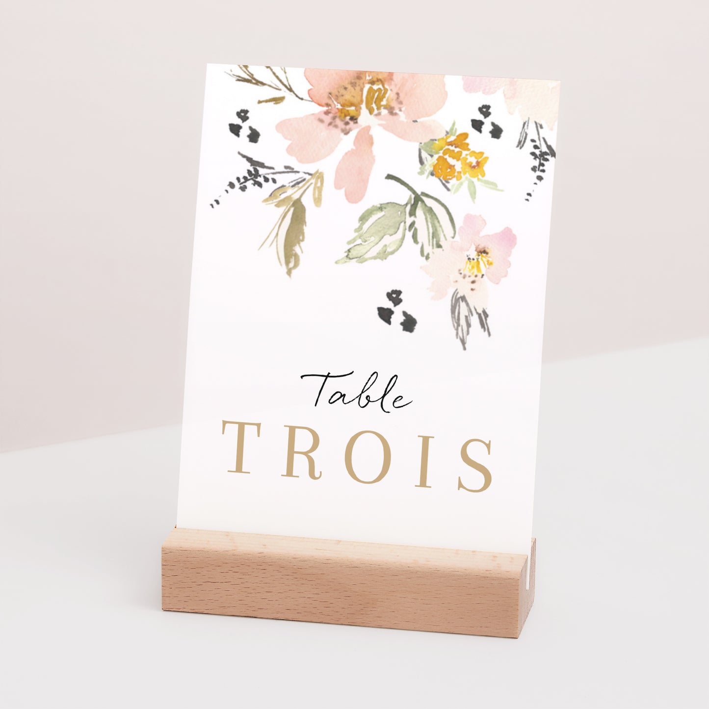 Marque table Mariage Rectangle Fleurs pop photo N° 3