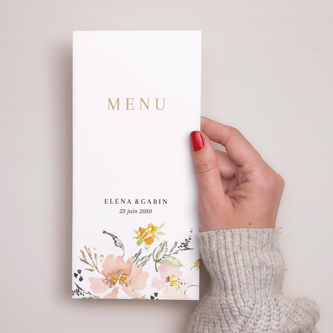 Menu Mariage Panoramique portrait Fleurs pop photo N° 2