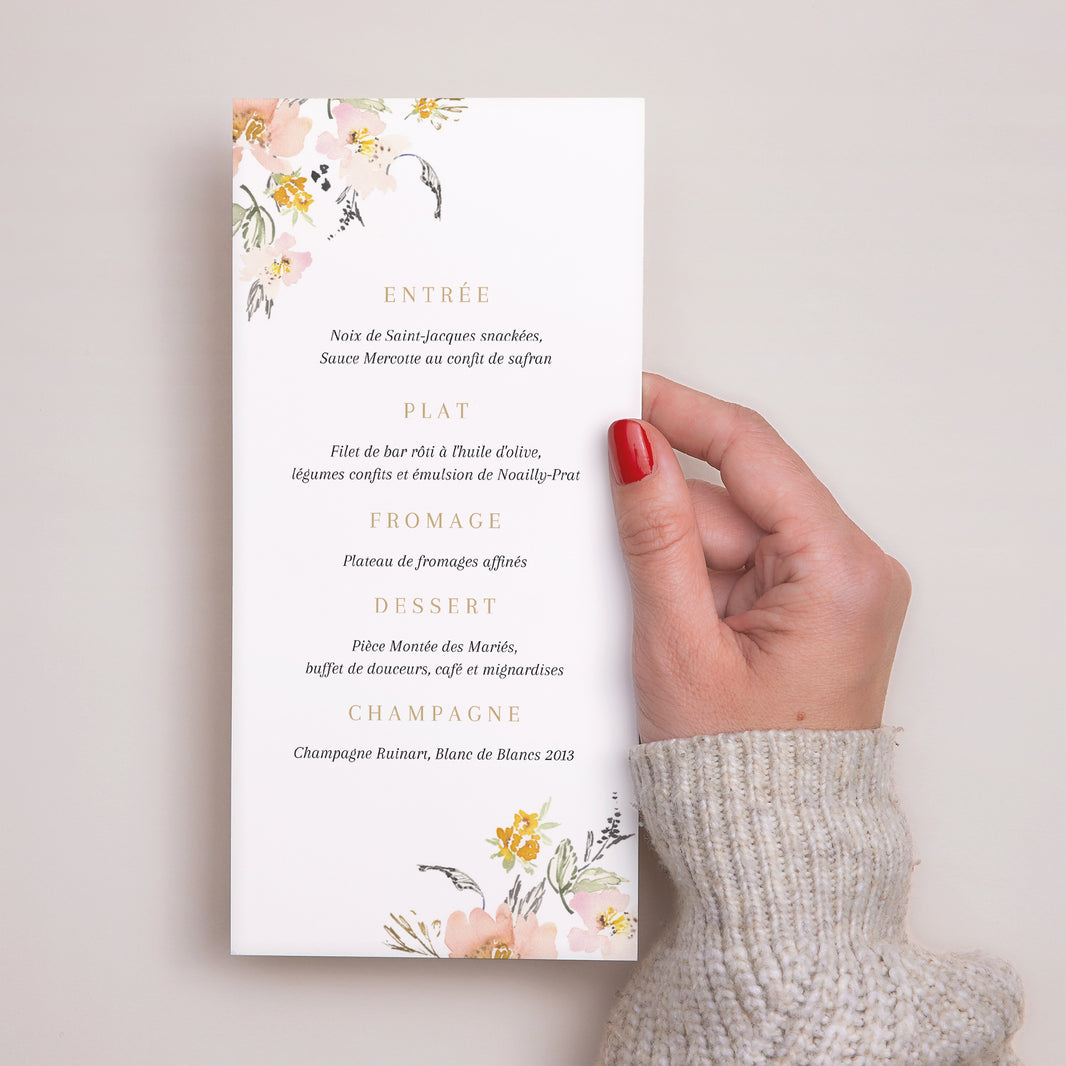 Menu Mariage Panoramique portrait Fleurs pop photo N° 3