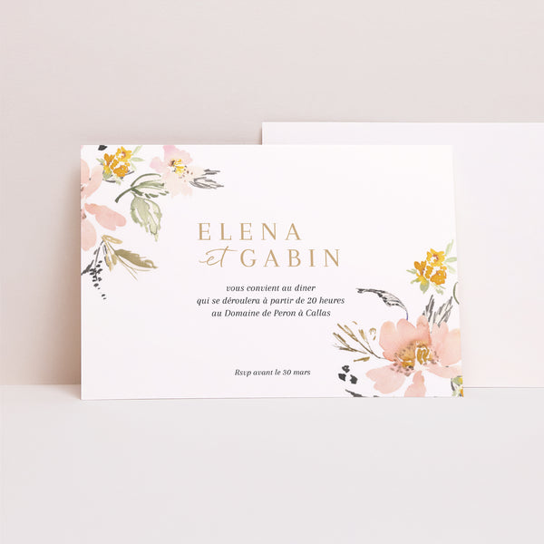 Invitations Mariage Paysage Fleurs pop photo