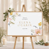 Panneau bienvenue Mariage Paysage 90 x 60 cm Fleurs pop photo N° 1