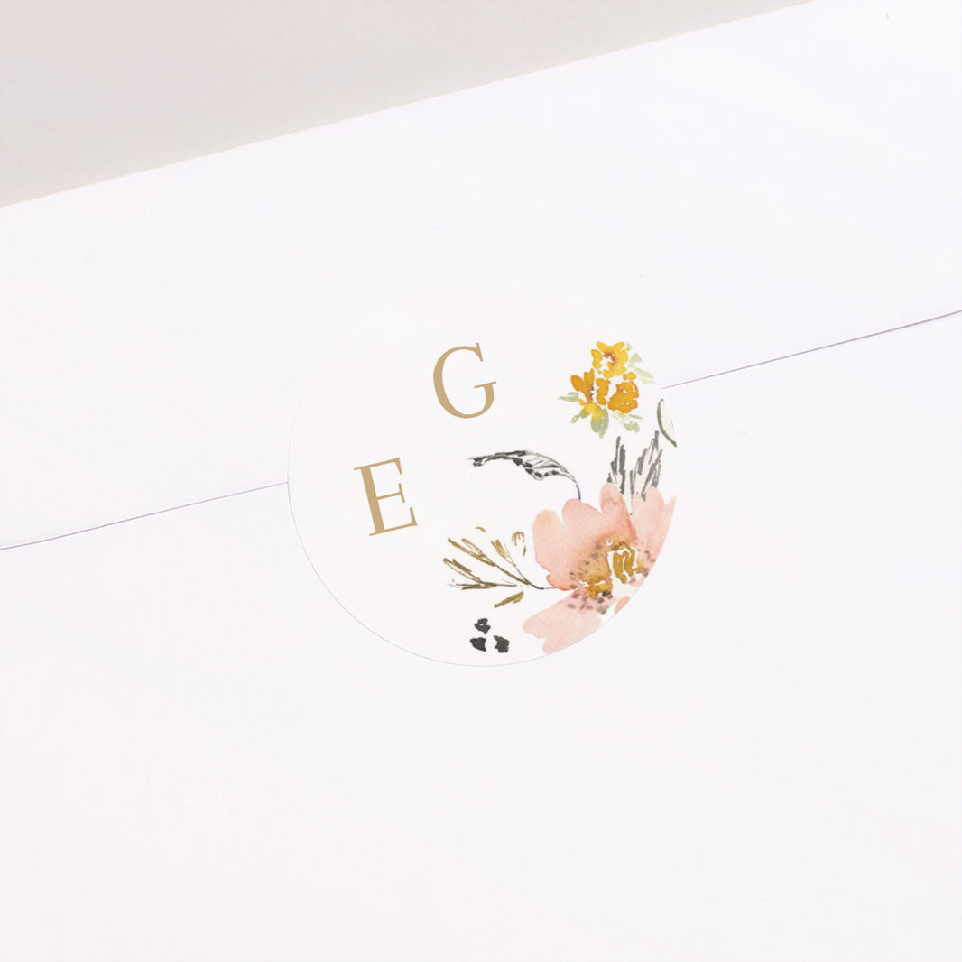 Sticker Mariage Rond Fleurs pop photo N° 1