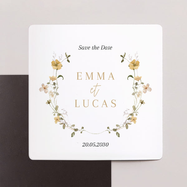 Save the date Mariage Lot de 9, magnétique Fleurs sauvages II photo
