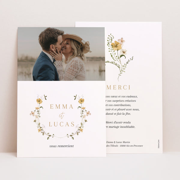 Remerciements Mariage Portrait Fleurs sauvages II photo