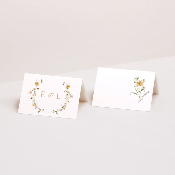 Marque-place Mariage 2 volets Fleurs sauvages II photo