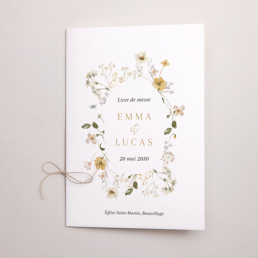 Livret de messe Mariage Double volet Fleurs sauvages II photo