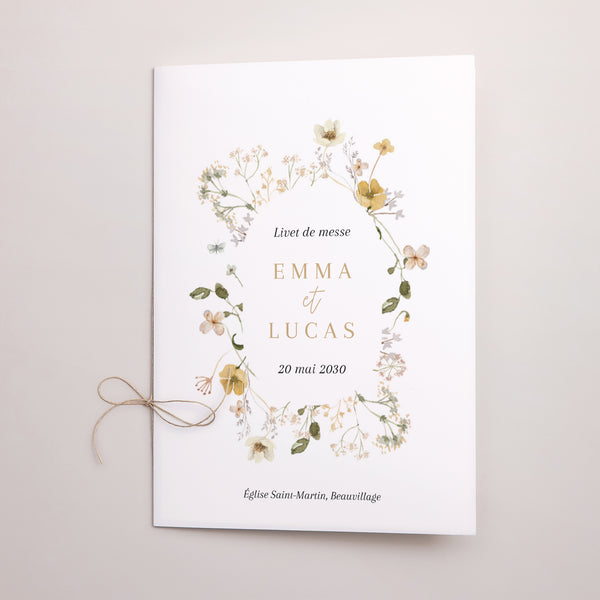 Livret de messe Mariage Double volet Fleurs sauvages II photo