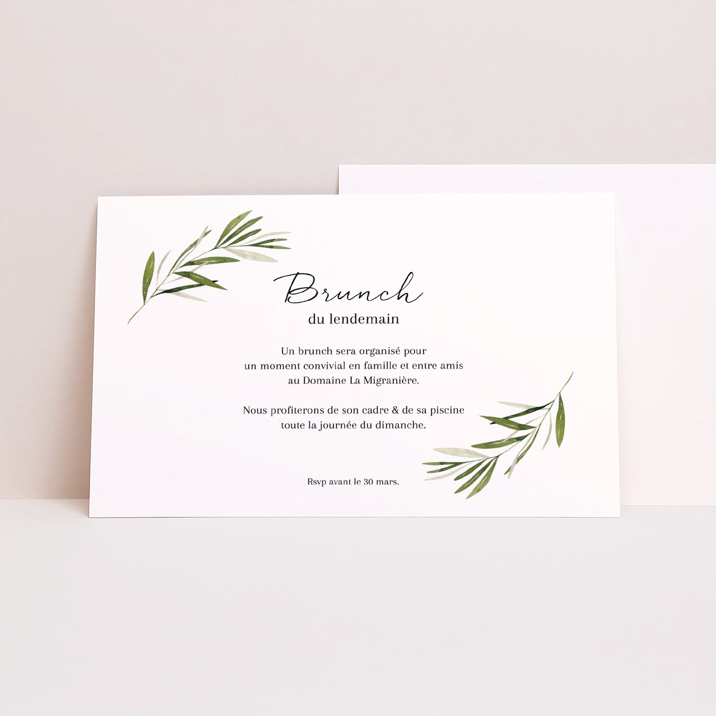 Invitations Mariage Paysage branche d'olivier photo N° 1