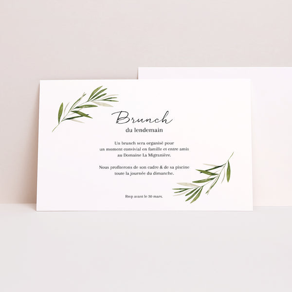 Invitations Mariage Paysage Branche d'olivier III photo