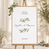 Panneau bienvenue Mariage Portrait 60 x 90 cm Branche d'olivier III photo N° 1