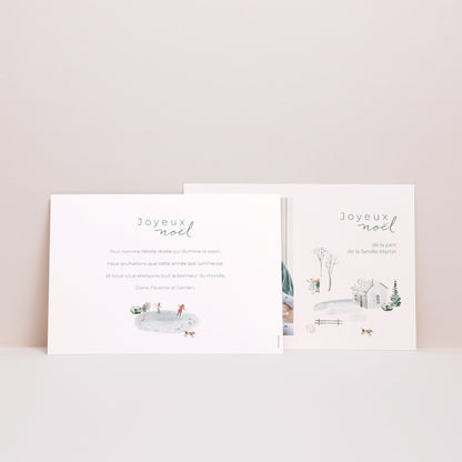 Carte de Noel Fin d'année Paysage Chalet d'hiver photo N° 2